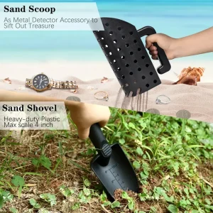 Premium Metal Detector Shovel and Sand Scoop Combo for Efficient Treasure Hunting and Beachcombing