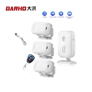 Wireless Infrared IR Motion Sensor Alarm Entry Doorbell System with 36 Chimes and Colorful LED Lights