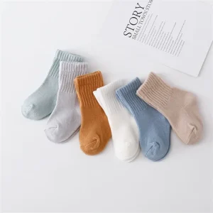 Soft Cotton Baby Socks 6 Pairs Set for Newborn Boys Girls 0-12 Months Spring Autumn Korea Style Fashion Infant Footwear