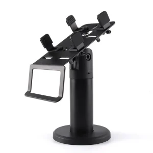 Flexible POS Display Mount with 360 Degree Swivel and Locking Clamp for Secure Desktop Installation