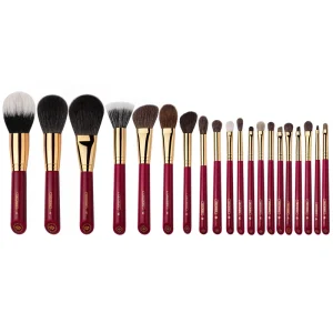 Complete 20PCS Luxurious Makeup Brush Collection with Natural Wood Handles and Multifunctional Bristles for Various Makeup Needs