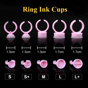 100PCS Disposable Plastic Microblading Tattoo Ink Ring Cup Caps for Permanent Makeup Needles Tattoo Supplies Accessories