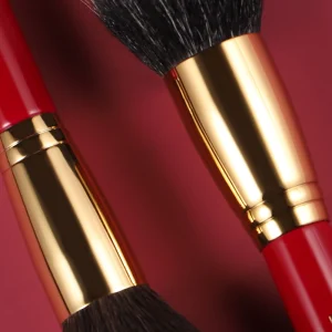 High-End Red Rose Series Makeup Brush Kit with 100% Natural Hair and Gentle Synthetic Bristles for Sensitive Skin