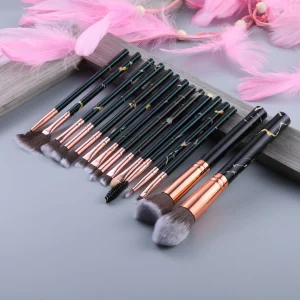 15Pcs Marble Handle Makeup Brush Set for Seamless Blending of Powder, Eye Shadow, Foundation, Blush, and Highlighter Cosmetics