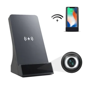 Wireless Charger Camera with 1080P Full HD Infrared Night Vision Camcorder Audio Mobile Phone Security Camera