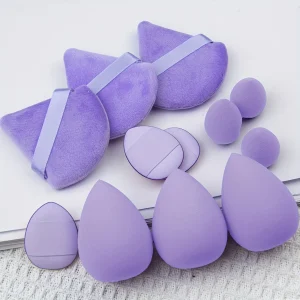 12pcs Deluxe Makeup Tool Set with Soft Mini Sponges, Triangular and Water Drop Shaped Powder Puffs for Beauty Enthusiasts