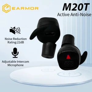 Earmor M20T Long-Lasting Bluetooth Earbuds with Noise Reduction Technology for Hunting, Shooting, and Industrial Use