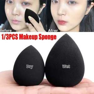 Professional Black Beauty Egg Foundation Powder Cream Makeup Sponge Puff Cosmetics Tool for Flawless Face Coverage