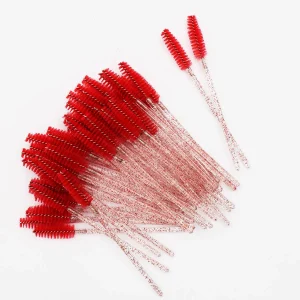 50Pcs Premium Crystal Eyelash Brushes and Comb for Mascara Application and Eye Lash Extension