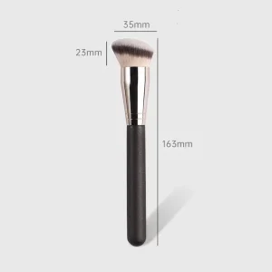 Seamless Contour Makeup Brush for Liquid and Cream Cosmetics with Angled Synthetic Bristles for Precise Foundation and Concealer Application