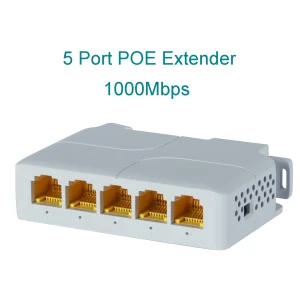 Gigabit POE Extender 100/1000Mbps 90W 1 in 4 Out Network Switch for Long Distance VLAN PoE Camera Wireless AP CCTV