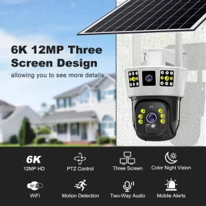 4G SIM Card WiFi 12MP Solar Camera Outdoor IP Wireless Home Security CCTV Surveillance PTZ Night Vision PIR Human Detection