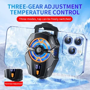 Three-Speed Digital Display Mobile Phone Cooling Fan with Semiconductor Heat Sink for iPhone Xiaomi Huawei Gaming Phones