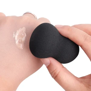 Reusable Soft and Smooth Black Cosmetic Makeup Sponge Puff for Skin-Friendly Beauty Egg Foundation Powder Cream Application