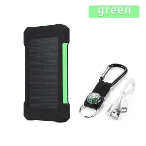 Portable Solar Charger 200000mAh External Battery Fast Charging Power Bank with LED Flashlight and Multiple Protection Systems for Smartphones and Tablets