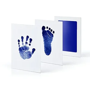 Easy to Use Baby Handprint and Footprint Art Kit with Disposable Ink Pads and 12.5x8cm Frame for Babies 0-6 Months, Perfect Baby Shower Gift or Toddler Memento