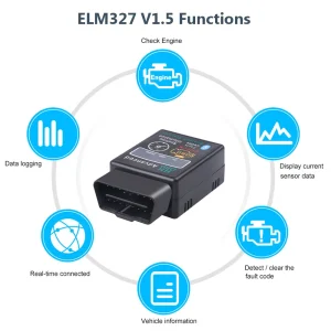 Bluetooth OBD2 Code Reader V2.1 Mini Elm327 Diagnostic Scanner for Android with 16 Pin Interface Adapter