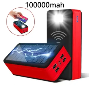 Large Capacity Solar Charging Battery Pack 200000mAh External Power Bank with Wireless Charging for Mobile Devices