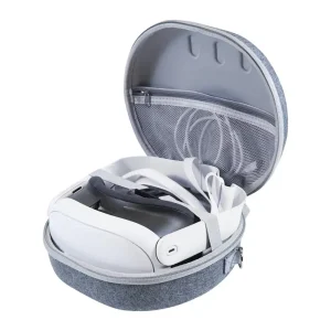 Portable Meta Quest 3 VR Headset Storage Box with Soft Cloth and EVA Material for Travel and Protection