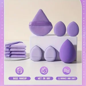 12pcs Deluxe Makeup Tool Set with Soft Mini Sponges, Triangular and Water Drop Shaped Powder Puffs for Beauty Enthusiasts