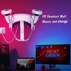 Premium Fast Charging Station for Oculus Quest 2 with LED Indicator, Wall-Mounted Design and Automatic Magnetic Adsorption