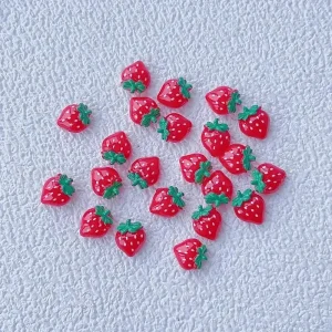 10 Pcs Cartoon Style Resin Fruit Nail Art Decorations 3D Sweet Fruit Designs Cherry Strawberry Watermelon for Press on Nails