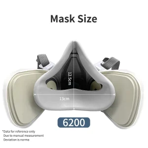 Half-Face Dust Shield Respirator Mask with Replaceable Particle Filters for Industrial Labor and Paint Spray Applications