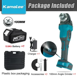 German translations: Hochleistungs-Schnell-Brushless-Winkel-Schleifer für 18V Makita-Akku, Kamolee MT Serie M10 18500RPM 3-Gang-Schneid-Werkzeug