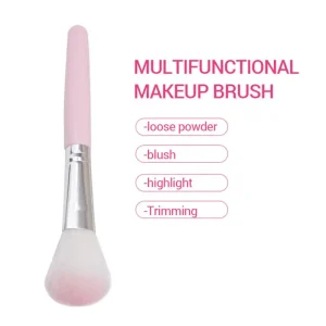 Professional Multi-Tasking Makeup Brush for Loose Powder, Blush, Contouring, Highlighting and Shadow with Soft Man-Made Bristles and Durable Plastic Handle