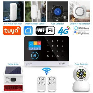 4G GSM Wifi Wireless Smart Home Security System with Tuya Cloud and Alexa Voice Control