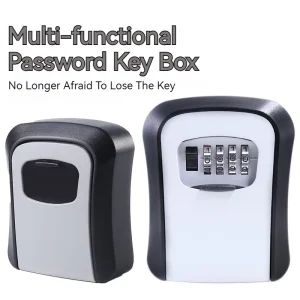 Wall Mounted Digital Key Storage Box with 4-Digit Combination Lock for Home and Office Security