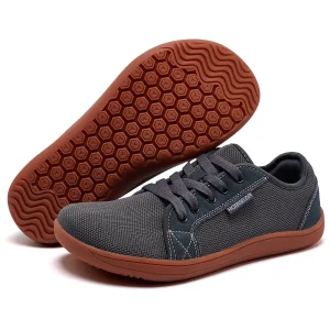 Unisex Zero Drop Barefoot Shoes with Breathable Mesh Upper and Rubber Outsole for Outdoor Sports and Casual Wear