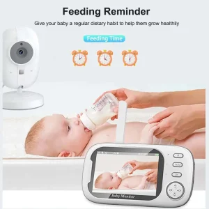 Wireless Security Camera Baby Monitor with 2.4G Rechargeable Battery, 2-Way Audio Talk, and High-Resolution 720P Video for Real-Time Monitoring