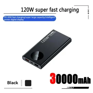 50000mAh High-Capacity Mobile Phone Power Bank with PD 120W Rapid Charging and Dual Input Options