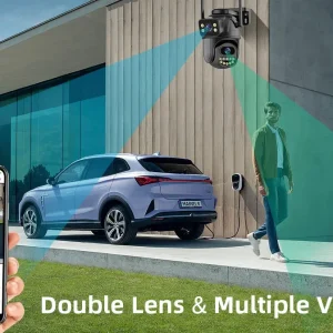 4K 8MP Dual Lens WiFi PTZ Security Camera with AI Human Detection, 4X Digital Zoom, Two-Way Audio, and ONVIF Protocol