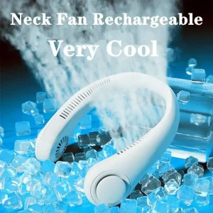 Wearable USB Neck Fan with Soft Skin-Friendly Material and Automatic Shut-Down Function for Gym and Office Use