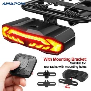 Intelligent 5-in-1 Bicycle Alarm System with LED Waterproof Tail Light and USB Rechargeable Battery