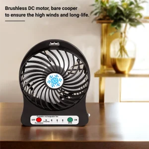 Compact USB Rechargeable Mini Desk Fan with Intelligent Control System for Office and Home