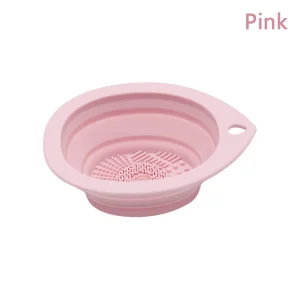 Travel Size Makeup Brush Washer with Reusable Silicone Cleaning Pad for Beauty Tools and Cosmetic Brushes