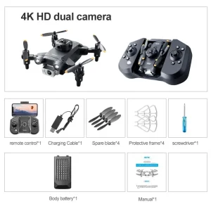 Professional RC Quadcopter with 4K HD Camera, 3-Level Flight Speed, and Real-Time Transmission for Drone Enthusiasts