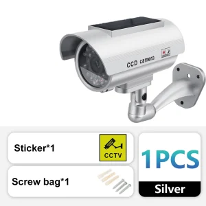 Simulation Security Camera with Flashing Red LED and Adjustable Rotatable Bracket for Home Security and Deterrent