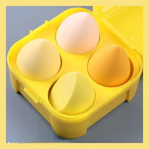 Natural Cosmetic Makeup Sponge Set with Travel Case for Smooth and Even Base Makeup