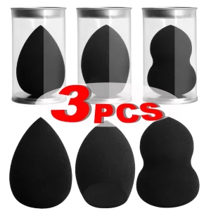 Professional Black Beauty Egg Foundation Powder Cream Makeup Sponge Puff Cosmetics Tool for Flawless Face Coverage