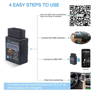 Android OBD2 Diagnostic Scanner V1.5 & V2.1 Mini Elm327 Code Reader with 16 Pin Interface Adapter