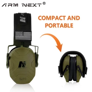 Green Deshield Tactical Earmuffs for Shooting and Hunting – Noise Canceling Headphones with Passive Noise Reduction for Hearing Protection