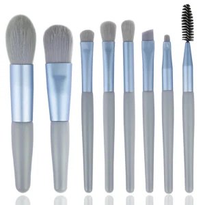 Complete 8 Piece Makeup Brush Set with Antibacterial and Hypoallergenic Fibers for Perfect Look