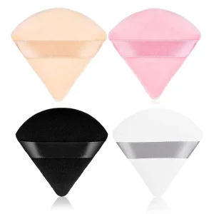 Washable Triangle Velvet Face Powder Puff Makeup Tool for Natural Face Contour and Highlighting