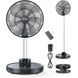 Rechargeable 12000mAh Floor Fan with Remote, Timer, and Adjustable Height – 12 Inch Portable Quiet Oscillating Pedestal Fan for Home and Office