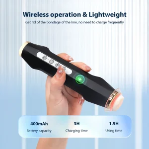 Professional Oxygen Bubble Pen Skin Care Beauty Meter with 5 Intensity Levels and 8 LED Light Modes for Glowing Skin