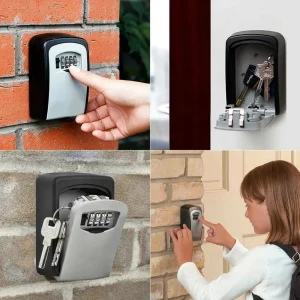 4 Digit Combination Lock Wall Mounted Key Storage Box for Home and Office Security